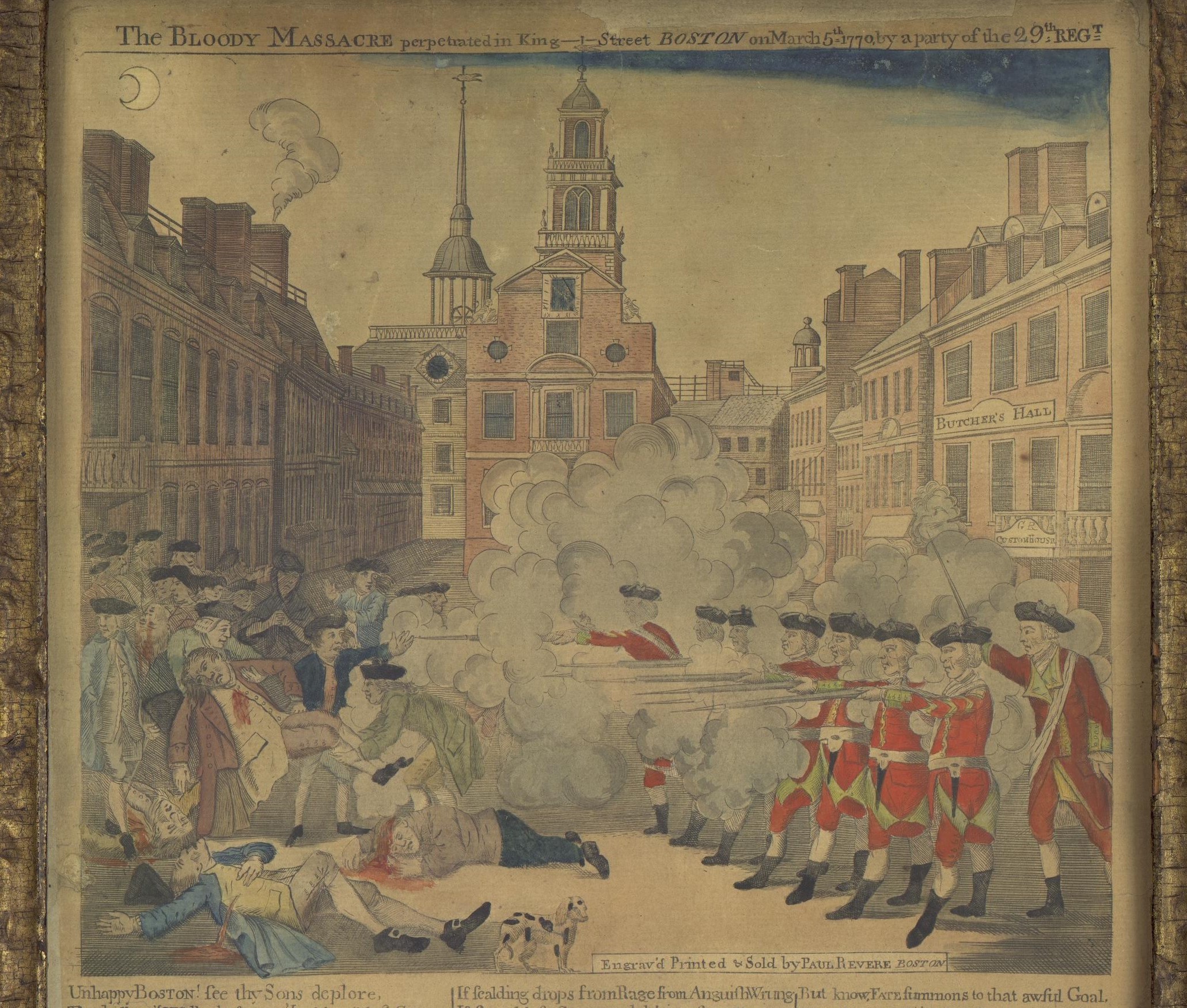 Boston Massacre Engraving by Paul Revere, 1770