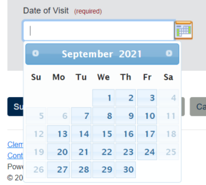 select a date from the calendar