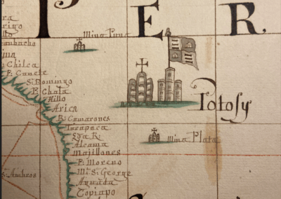Map detail with coastal locations listed