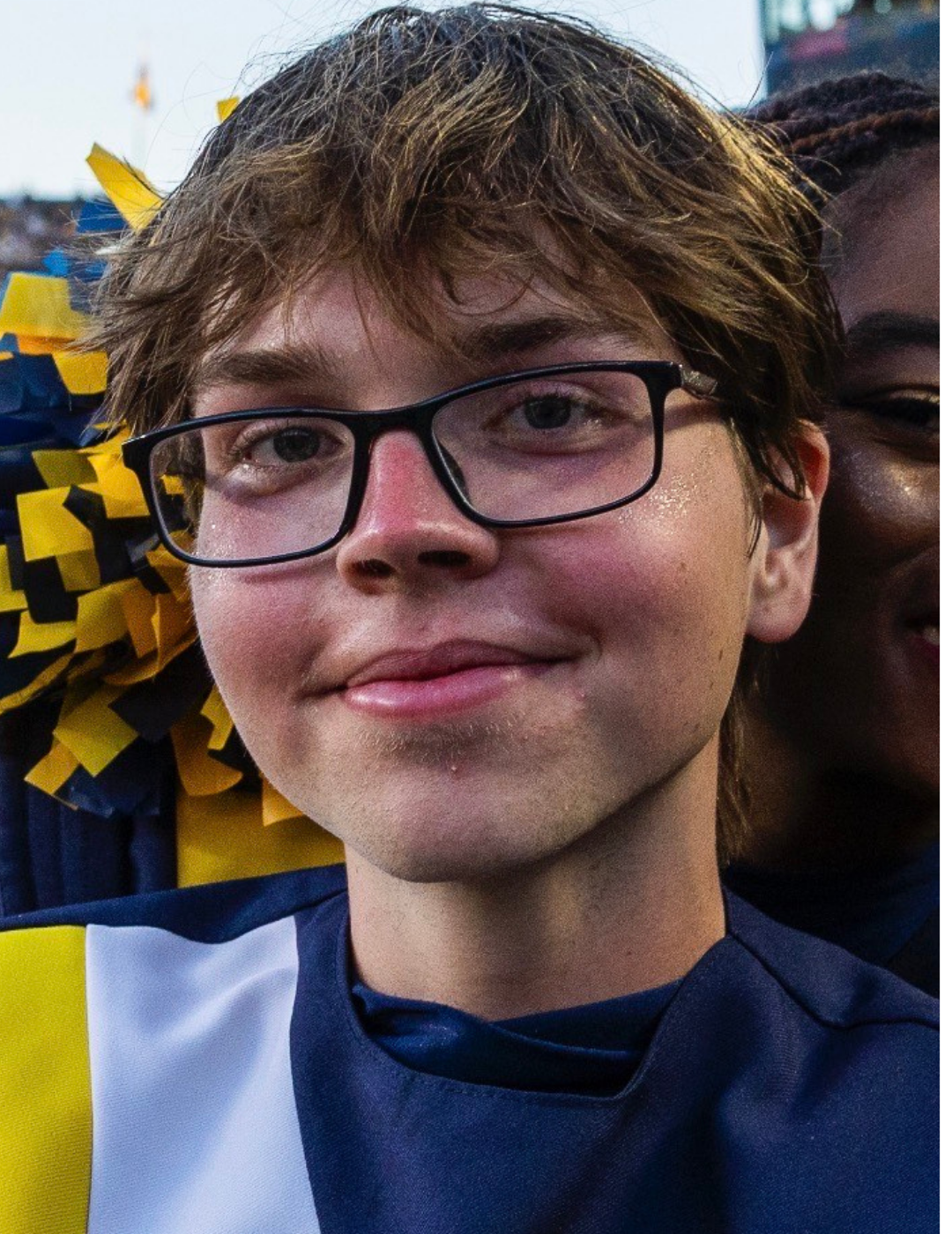 Milo Boatwright after performing at a University of Michigan football game.