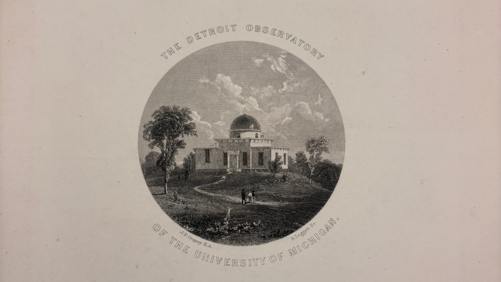 19th century view of the Detroit Observatory.