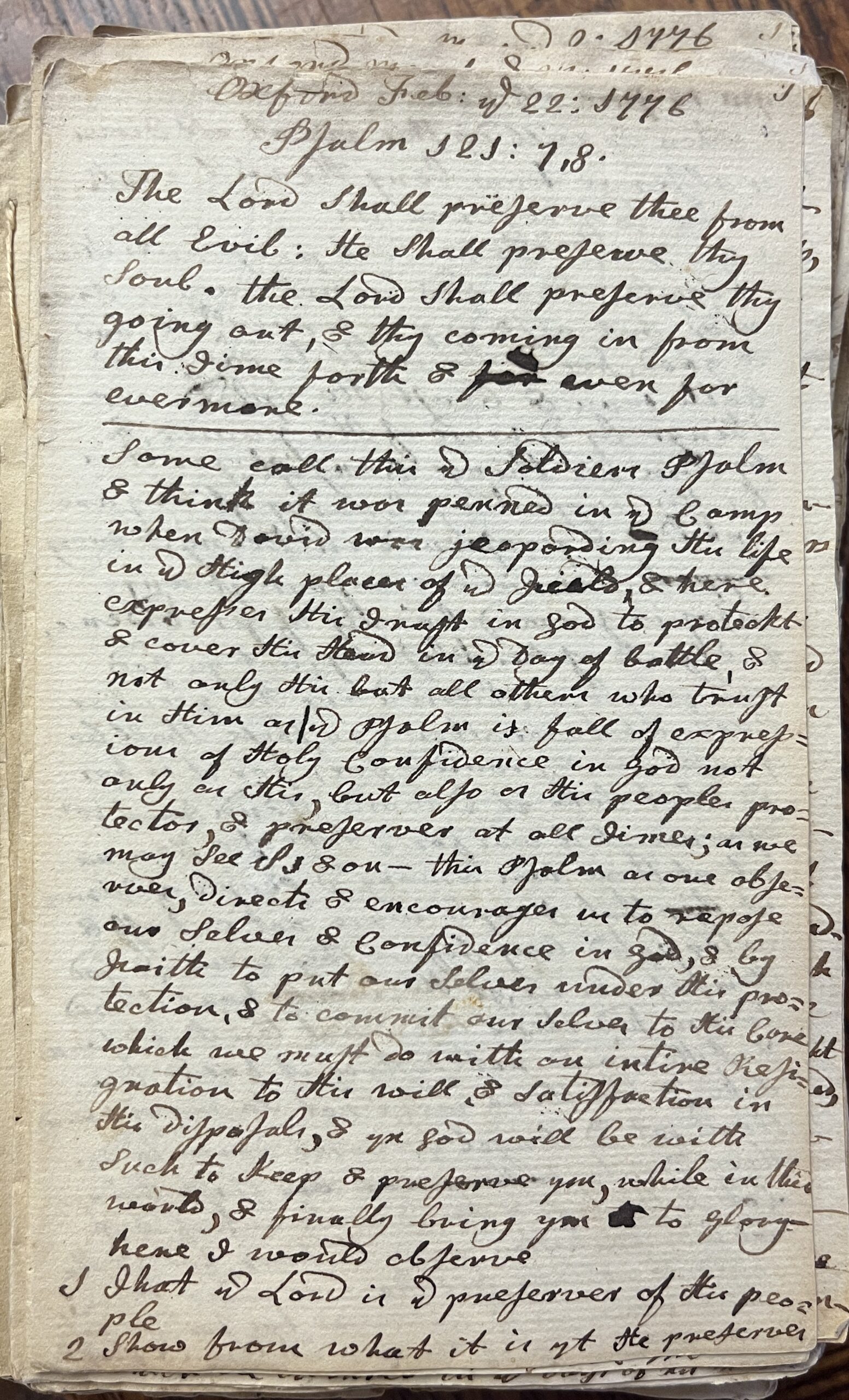 Bowman, Joseph Sermons - 1776 Feb 22 One of Joseph Bowman's sermons