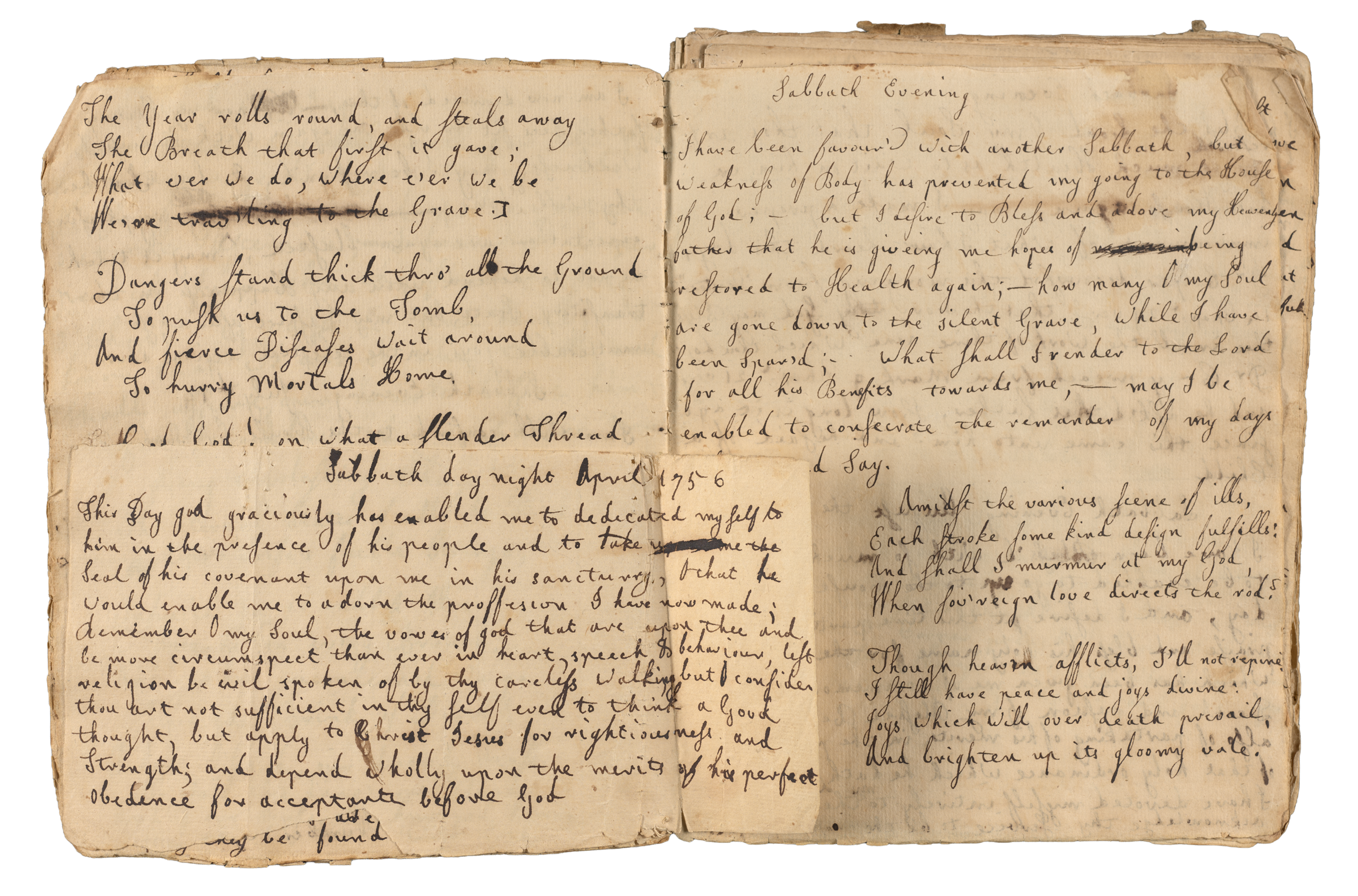 mss-wclmss000251-brattle street diary 1772-1775-image1 Sabbath day diary entry in April 1756.