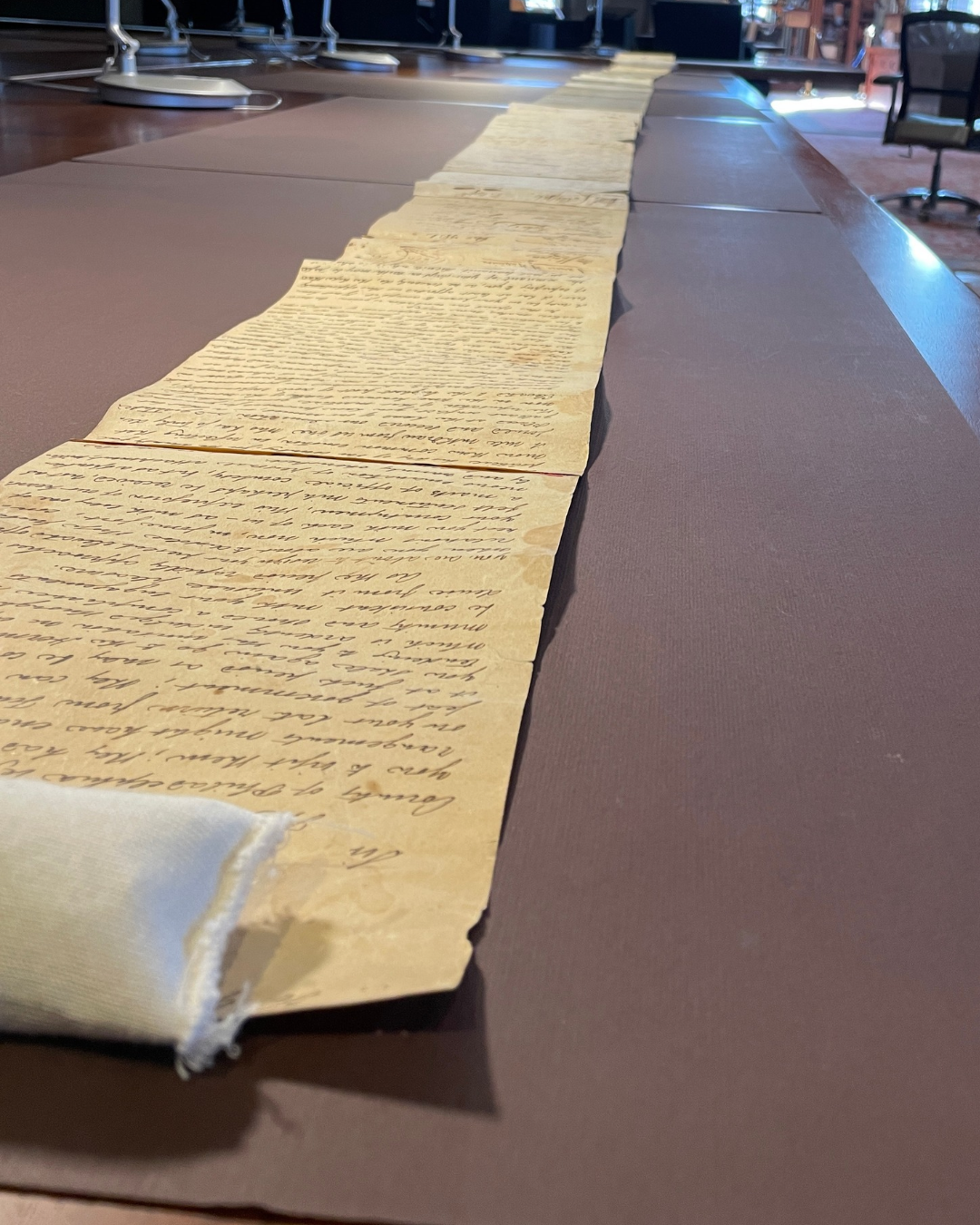 scroll Lengthy manuscript scroll mostly made up of signatures.